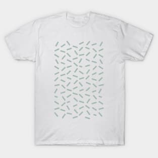 White Confetti on Textured Mint Green Background T-Shirt